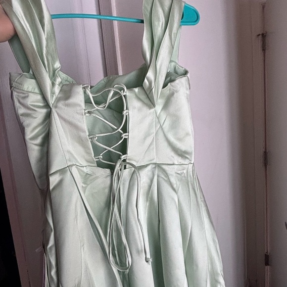Witness of Love, Elegant Green Satin Dress, Size 10 - Prom, Wedding, Formal - Picture 3 of 4